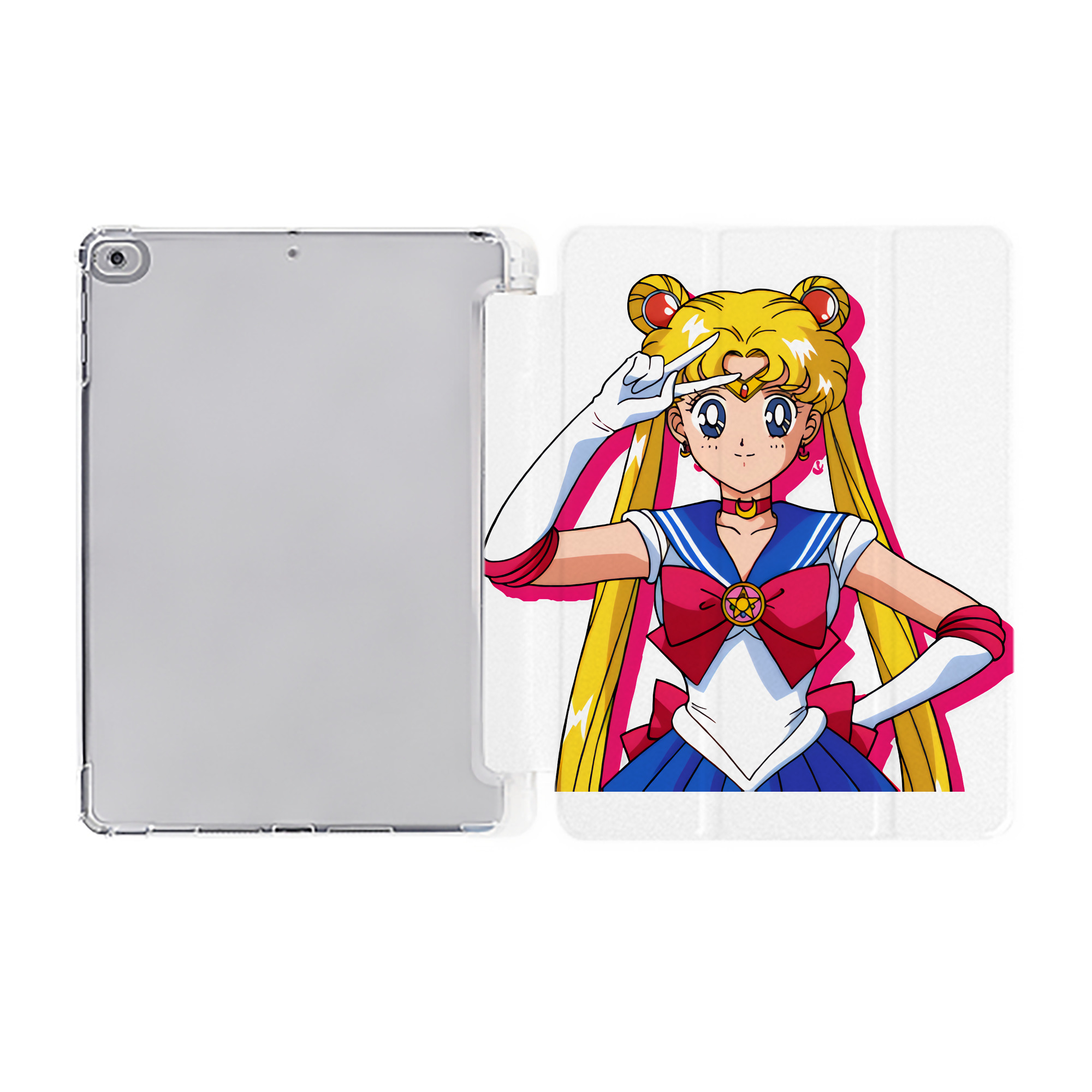 （画像用） 美少女戦士セーラームーン 月野 うさぎ つきの うさぎ Sailor Moon Tsukino Usagi IPad ケース ペン収納付き 三つ折りスタンド PUレザー×シリコン 対応機種9.5/10.5/10.9インチ